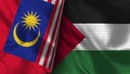 Palestine and Malaysia Realistic Flag Ã¢â¬â Fabric Texture Illustration Royalty Free Stock Photo